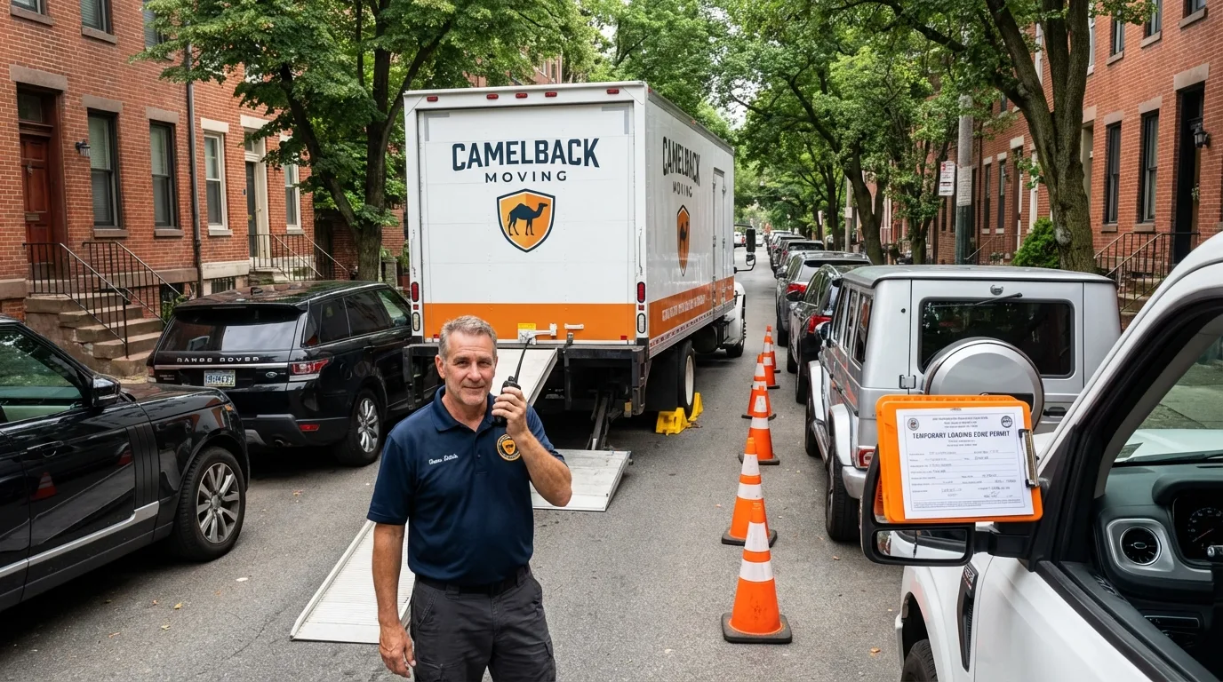 City street loading permit setup in Leeds, ME