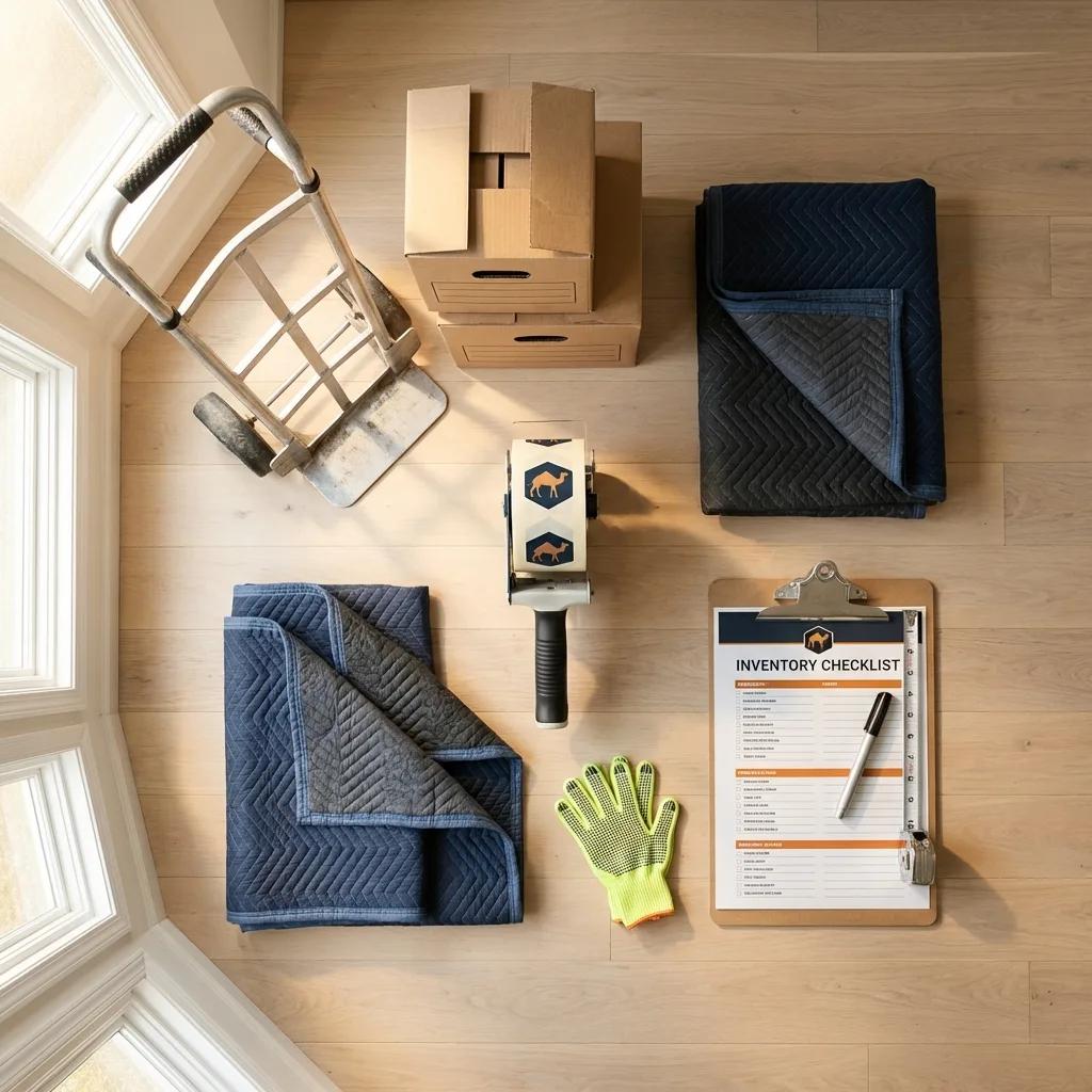 Professional moving supplies and packing materials layout for Leeds residential relocations